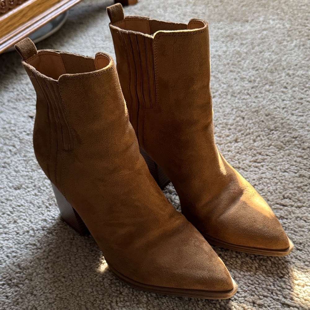 Nine West Brown “Suede” Ankle Booties